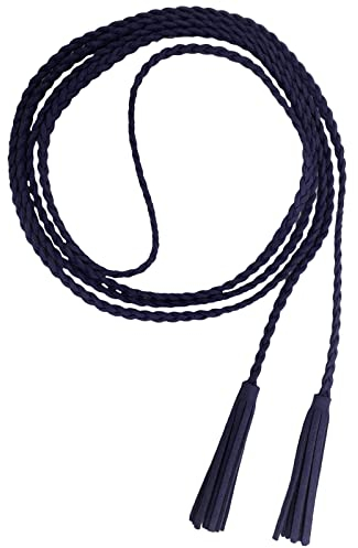 Nanxson Damen Taillengürtel Gewebte Quasten Kettengürtel Leder Dünner Gürtel für Kleid PDW0042 (navy)