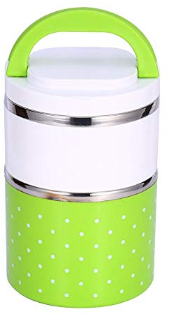 Brrnoo 2 Strati Contenitore Da Pranzo Con Isolamento Termico 900ml, pranzo, Lunch Box, Pranzo Scolastico Portavivande Termico, Termico Con Contenitore in Acciaio Inox Per Isolamento Termico,