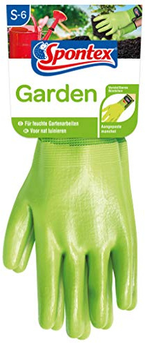 Spontex Garden - Guantes de jardinería para trabajos de jardinería húmedos (puños ajustables, 1 par, talla S