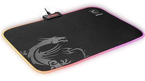 MSI Agility GD60 Tapis de Souris Gaming RGB, Surface Textile à Faible Friction, Bords Cousus Doux, Base Antidérapante - 386 x 276 x 4mm