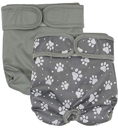 Amaliy 2 Stück Waschbar und Wiederverwendbar Weiblich Hunde Windeln Inkontinenz Windeln Hose (S(Tailumfang: 26-42cm))