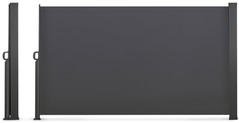 IDMarket - Paravent extérieur rétractable 160 x 400 CM Gris Anthracite Store latéral