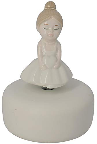 GIOVINAZZO Carillon con Ballerina Porcellana 8 * 8 * 12 CM Bomboniera Regalo Nascita Battesimo Compleanno