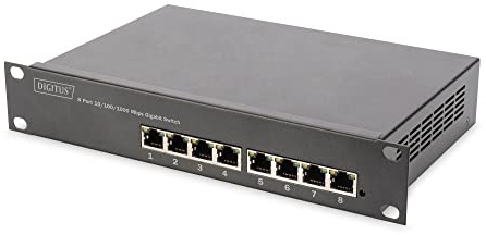 DIGITUS Gigabit Ethernet PoE+ Switch - 10 tum - 8 portar - L2+ Managed - IEEE 802.3at - 80 Watt effektbudget - Svart