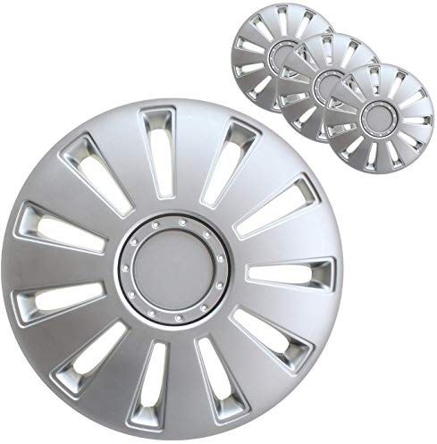 4 Stück Radkappen 15 Zoll Radzierblenden in Silber Radblenden Universal