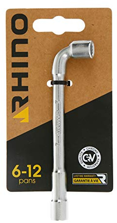 RHINO - Clés tubulaires et à pipe, Clé à pipe débouchée 7 mm, Clé tubulaire - Diamètre 7 mm - Empreinte 6/12 pans - Fabriqué en Acier (Chrome Vanadium) - Garantie à vie - Plusieurs tailles disponibles