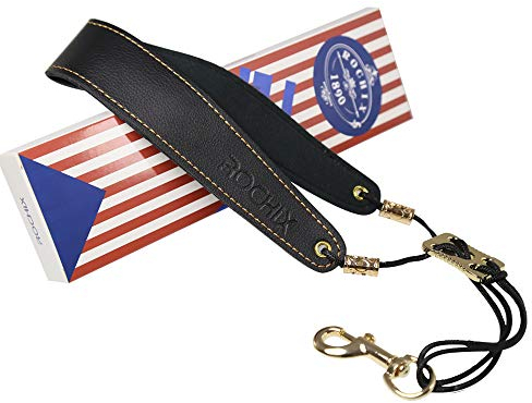 ROCHIX 1890 Saxophon Sax Black Neck Strap für Bariton Alt Tenor Sopran Sax, Super Faser, Metallhaken, Musikinstrumente Zubehör Teile