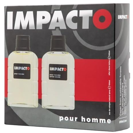 IMPACTO - Classic Agua de Colonia 100 ml + After Shave 100 ml, Estuche de Regalo Hombre, Pack 2 Piezas, Eau de Toilette Natural y Masculina, Aroma Cítrico, Fragancia Fresca, Elegante y Duradera