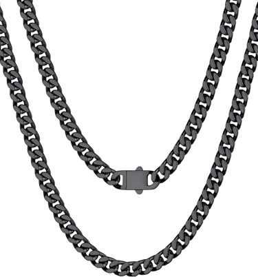 Bestyle Halskette Herren Kette Miami Panzerkette aus Edelstahlkette Kubanische Schmuck Männer Hip Hop Länge 45/50/55/60/65/71/76cm Breite 5/7/9/12mm
