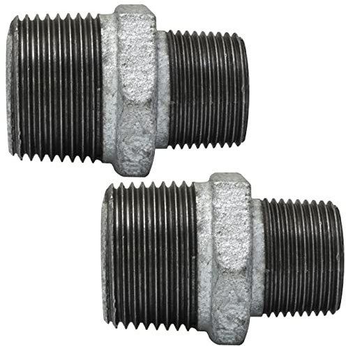 AERZETIX - C65072 - Set di 2 riduzioni maschio-maschio 1'' x 3/4 zincato - in ghisa - raccordo tubo filettatura avvitabile - idraulico-riscaldamento impianto acqua potabile manicotto alimentazione