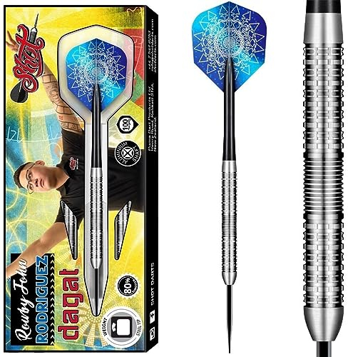Shot! Steel Darts Rowby John Rodriquez Dagat 80% Tungsten Steeltip Darts Steeldart Dartpfeile Set (25 Gramm)