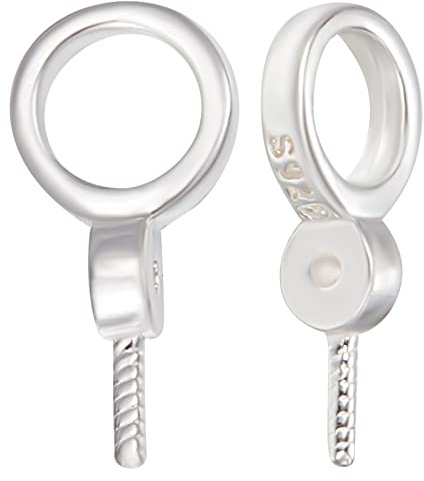 Beebeecraft 1 Box 10 Stück 925 Sterlingsilber Augenstift Ösenbügel Mit 6 mm Perlenbecher Ösen Charm Anhänger Verbindungs Für Halbgebohrte Perlen Zur Schmuckherstellung
