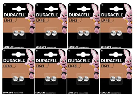 16 x Duracell LR43 186 V12GA (8 Blister mit 2 Batterien) 16 Batterien