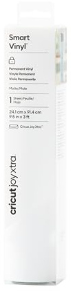Cricut Joy Xtra Smart Permanent Adhesive Vinyl | 24.1 cm × 0.9 m | White | Self-Adhesive Vinyl Sheet | Ideal for Customising Mugs, Bottles, Labels, Signs & DIY Crafts