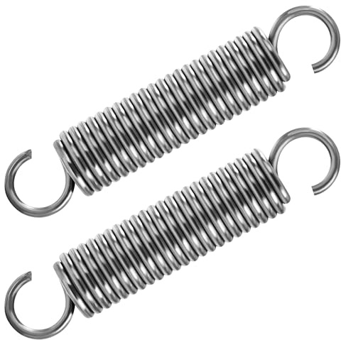 GUNGY Ressort de Traction 90mm Ressorts de Tension avec Crochets Ressorts en Acier Inoxydable Diamètre du Fil 2,5mm Diamètre Extérieur 18mm Force 12,8KG 2 Pièces