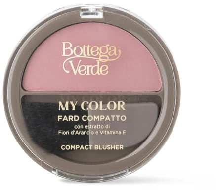 Bottega Verde - Fard compatto e Cremoso, Rosa Candy, 4g | My Color, con Estratto di Fiori d'Arancio e Vitamina E, per Ravvivare Aspetto della Pelle, Polvere Compatta e Cremosa