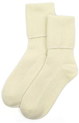 iMongol 100% Pure Cashmere Women Ladies Men Sleep Bed Outdoor Socks, Made in Inner Mongolian (US 5-10, White)
