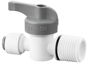 Qrity 1 Pezzi 1/4 Valvola a Sfera di Intercettazione, 1/4 Maschio a 1/4 Connessione Rapida, Alimentazione Dell'acqua Filtro Dell'acqua Raccordo