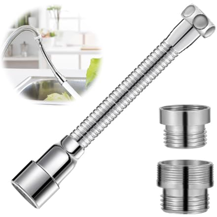 mizikuu Aeratore Rubinetto Doccett, Prolunga rubinetto cucina Rubinetto Rotanti a 360° Prolunga Flessibile in Acciaio Estensione Rubinetto Rompigetto per lavandino cucina