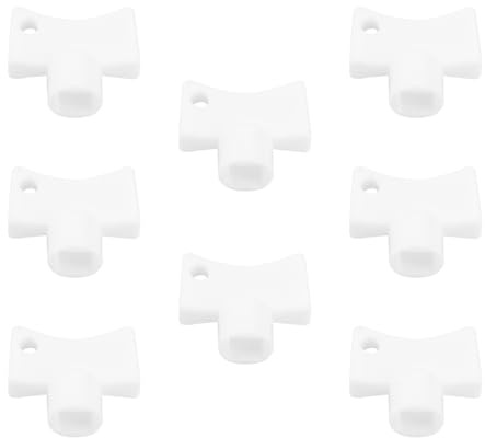 SING F LTD 8Pcs 5mm Square Plastic Key of Vent Plastic for Radiator Bleed Air Opening Valve for Radiator Bleed Key Universal for All Radiators White