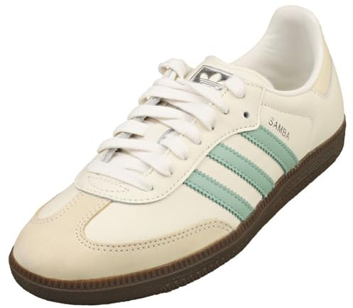 adidas Damen Samba OG Sneaker, Cloud White Misty Green, 41 EU