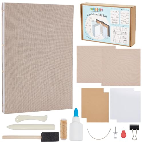 WEBEEDY Buchbindeset DIY Journal-Set Journaling-Set Handgemachtes Notizbuch Für Mädchen Personalisiertes Journal Skizzenbuch Geschenke Coole Geburtstagsgeschenke Schreibnotizbuch, 1cm (A2)