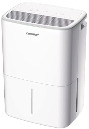 COMFEE' Déshumidificateur Compact, Absorbe jusqu'à 10L/jour, Mode silencieux, Verrouillage enfant, Minuterie 24H, Réservoir 2,5L, Pour pièce de 16-31㎡, Aqua Dry 10
