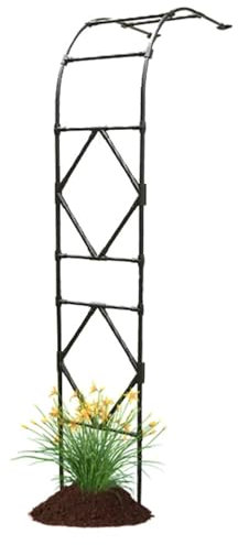 Halbbogen aus Verzinkt Stahl Rosenbogen Gartenbogen für Kletterpflanzen,Garten Decoration Weiß Rankbogen Freistehend Widersteht Rost(Schwarz,240x240cm)
