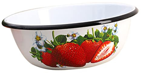 SHOWERORO Vintage Emaille Salatschüssel Multifunktionale Küchenschüssel Für Salat Und Füllungen Retro Stil Für Zuhause Und Praktische Und Langlebige Servierschale