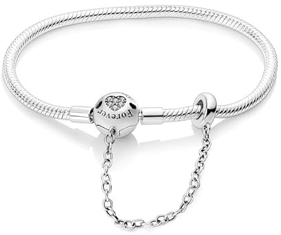 QIKAOLA S925 Sterling Silver Bracelets for Pandora Charms Snake Chain Charms Bracelets for Women