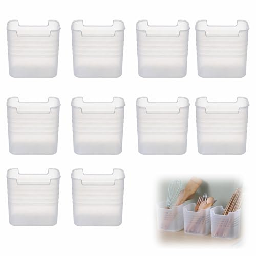 Yilceemy 10 Stück Refrigerator Door Aufbewahrungsbox, Kühlschrank Tür Organizer Behälter, Kühlschrank Organizer, Kunststoff, Durchscheinend, für Küche, Snack-Aufbewahrung