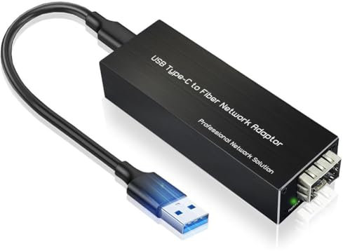 Stthherk Adaptador Ethernet Gigabit USB-C A SFP Tarjeta de Red USB 3.0 Tipo C A SFP 100/1000Base-X
