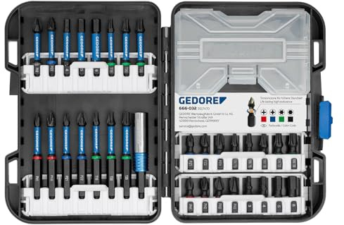 GEDORE Torsions-Bit-Set 666-032 Jeu d'embouts de qualité supérieure pour professionnels avec coffret de rangement pratique avec porte-embout