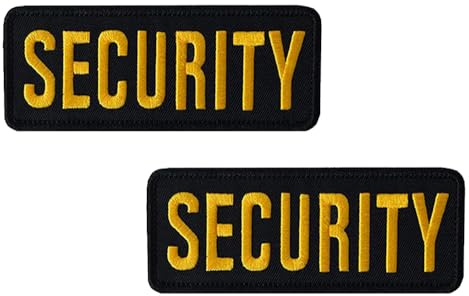 2 stycken Säkerhet säkerhetslappar militära taktiska märken broderade, broderade emblem krok och loop patch applikationer ryggsäck, mössor, jeans, uniform, jackor, byxor, gör-det-själv-tillbehör