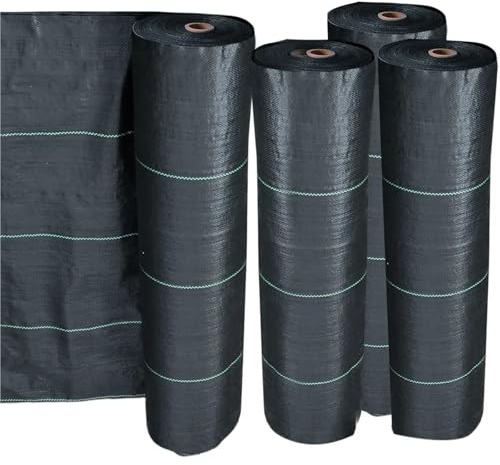 ZIHDKE ogräsbekämpning barriär tyg kraftigt vävt grästyg marktäcke halkfri polyeten utomhusmatta för uteplatser trädgård (längd – 10 m, bredd-2 m)
