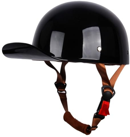 Casco Mezzo Motociclista Retrò Caschi Moto Jet E Demi-Jet Caschi Cromwell Scodella Portatile ECEDOT Omologato Aperto Casco Ciclomotore Cascos Berretto Da Baseball Per Adulti J,M:57-58CM