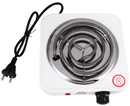 TOGEVAL Forno Elettrico Portatile 1000w Regolazione Temperatura, Piastra Singola in Metallo e Plastica, come Superficie Extra per Cucinare e Riscaldare Bevande
