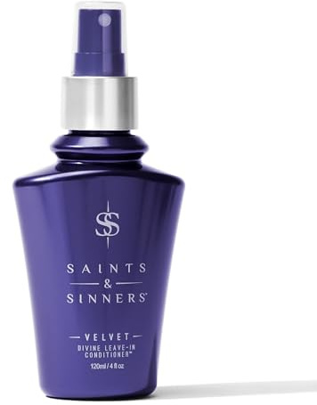 Saints & Sinners Velvet Divine Leave-In Moisturizing Conditioner Hair Detangler Spray for ALL TYPES. Helps Dry Dull Frizzy Coarse Tangled Thermally Environmentally Damaged
