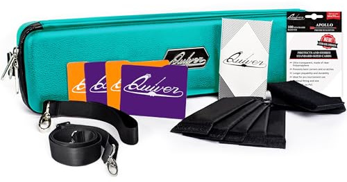 Quiver Time Türkis Sammelkarten-Tragetasche, TCG Deckbox-Tasche | Platz für 1.350+ Karten, PU-Leder, verstellbare Klett-Trennwände, Schultergurt, 100 Apollo Hüllen, für MTG Commander