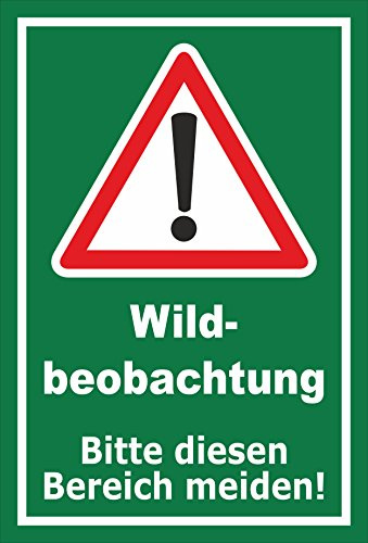 Melis-Folienwerkstatt Schild Wildbeobachtung - Diesen Bereich meiden – 30x20 cm – 3mm Aluverbund – mehrere Größen/Materialien