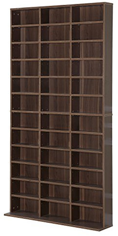 HOMCOM Libreria Modulare Mobile Porta CD Classica 36 Scompartimenti RegolabilI Legno 195 × 102 × 23.5cm