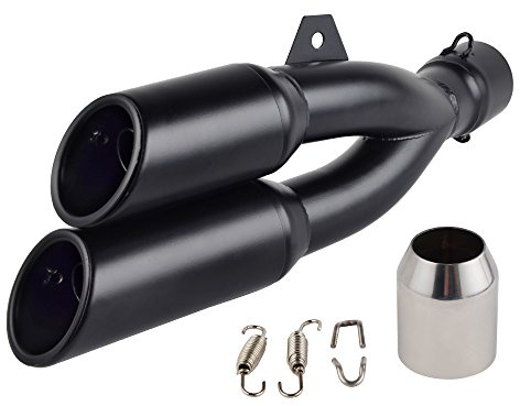 H2Racing universale 38-51mm Slip On Dual Silenziatore di scarico Tubo di scarico marmitta con DB rimovibile Killer per moto Scooter Street Dirt Bike ATV