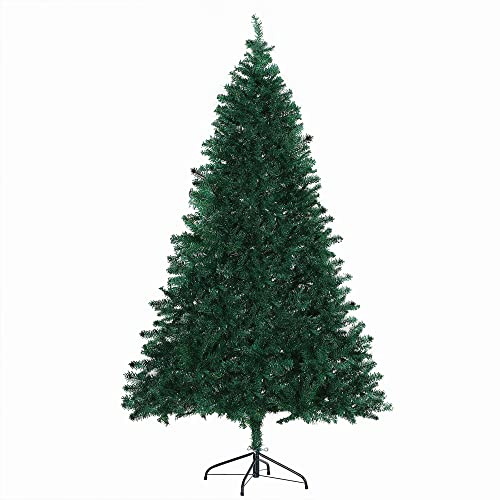HOMCOM Künstlicher Weihnachtsbaum 180 cm Fichtenbaum künstlich mit1000 Ästen Christbaum inkl. Metallständer für Indoor
