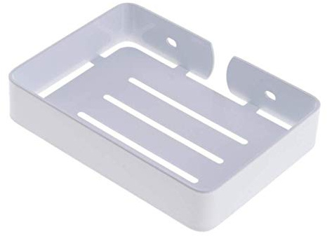 Tubayia Wandmontage Edelstahl Seifenschale Seifenhalter Seifenablage Seifenkorb für Badezimmer Dusche (Weiß)