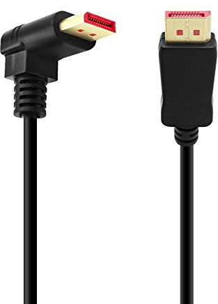 BolAAzuL Rechtwinkliges Displayport 1.4-Kabel Aufwärts abgewinkeltes Displayport-Kabel, 90 Grad abgewinkeltes Displayport-Kabel V1.4 6FT/1.8M bis zu 8K/60Hz, 4K/144Hz unterstützt