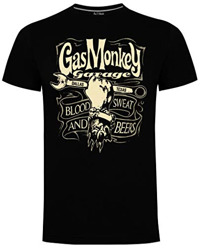 Gas Monkey Garage Herren T-Shirt Mechanics Spanner Schwarz