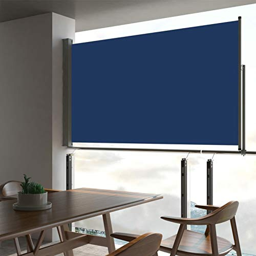 Festnight Toldos para Ventanas, Toldo Plegable, Toldo Lateral retráctil para Patio Azul 140x300 cm