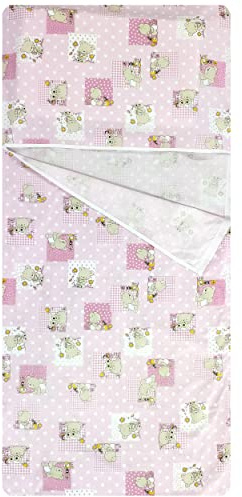 Sacco nanna Estivo Asilo per Bimbo e Bimba da 2 a 6 Anni - Tessuto 100% Cotone-Copertina Asilo-Orsetti e Api Rosa