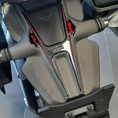 Resin Bike Aufkleber Motorrad Kompatibel Mit Ducati Multistrada V4 2021-2023. Heckverkleidung Motorrad vor Stößen und Kratzern. Aufklebersatz 3D-Harzklebstoff - Stickers Made in Italy