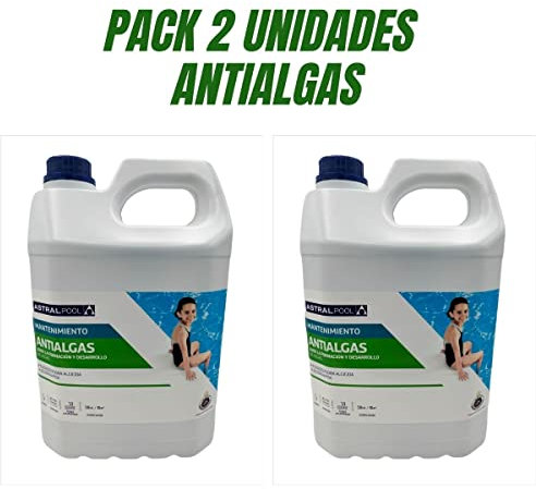 RASMACOR Pack 2 Unidades 11417 FLUIDRA | Pack Antialgas 2X5 litros (10 litros) | ACCIÓN RÁPIDA | Mantenimiento de Piscinas | Elimina Todo Tipo DE Algas | Algicida | para Todo Tipo DE Piscinas |